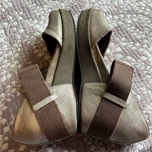 OTBT Metallic Taupe Slip-On Platform Mule